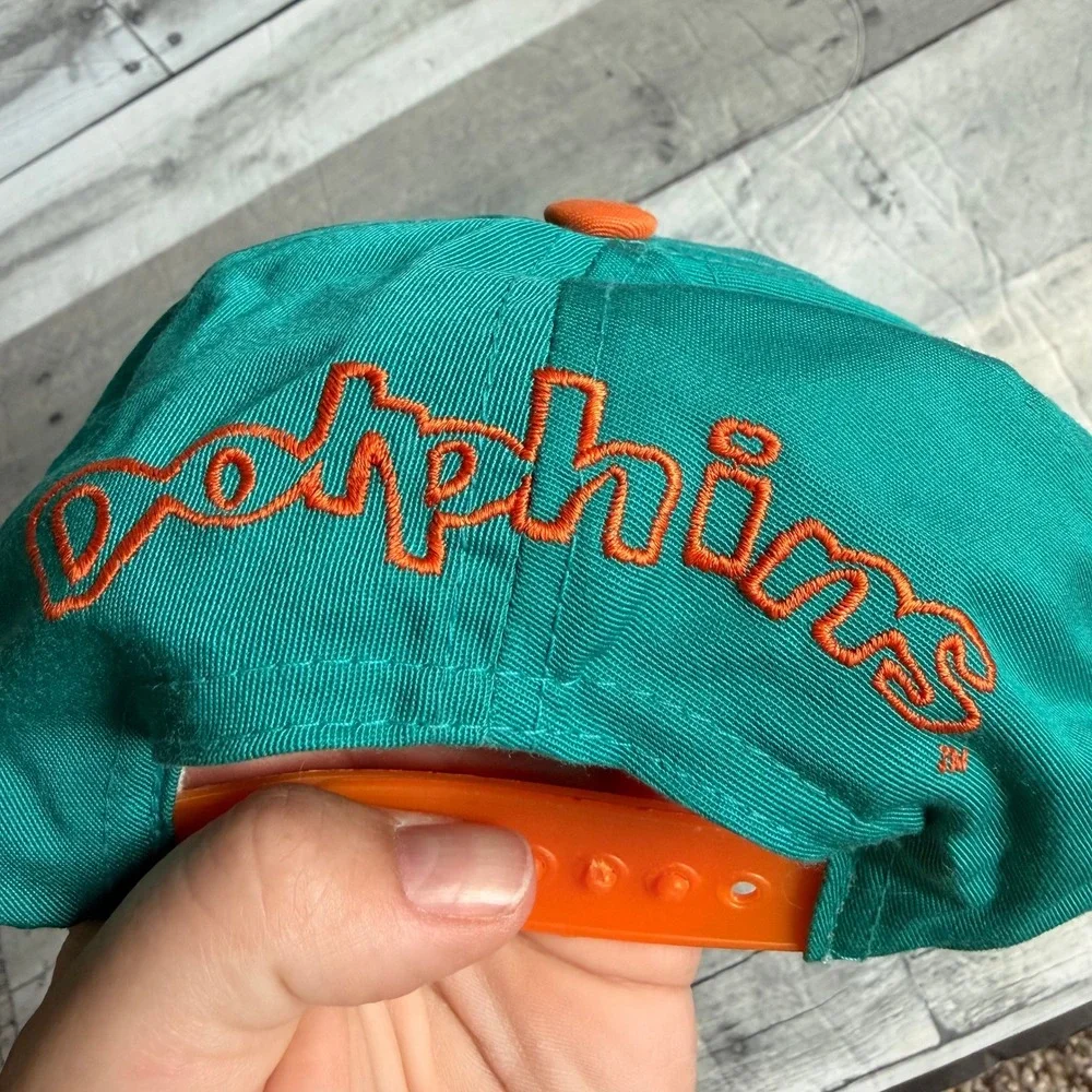 Vintage Miami Dolphins Hat Mighty-Mac Toddler Snapback Teal Orange NFL Football